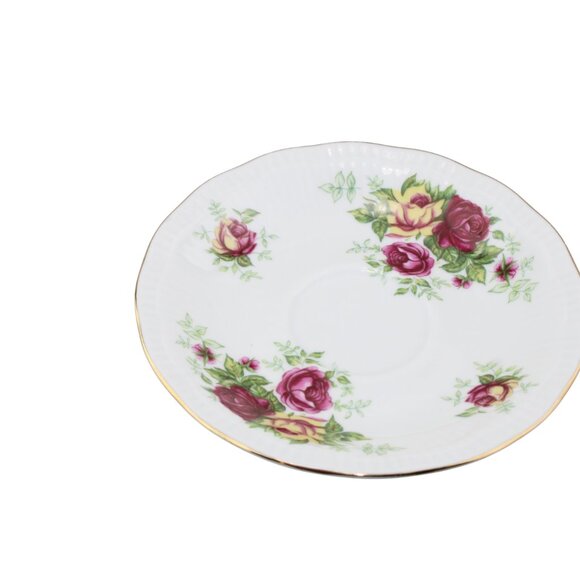 Crystal Clear English Rose Porcelain Cup & Saucer Made in Poland - Picture 13 of 17